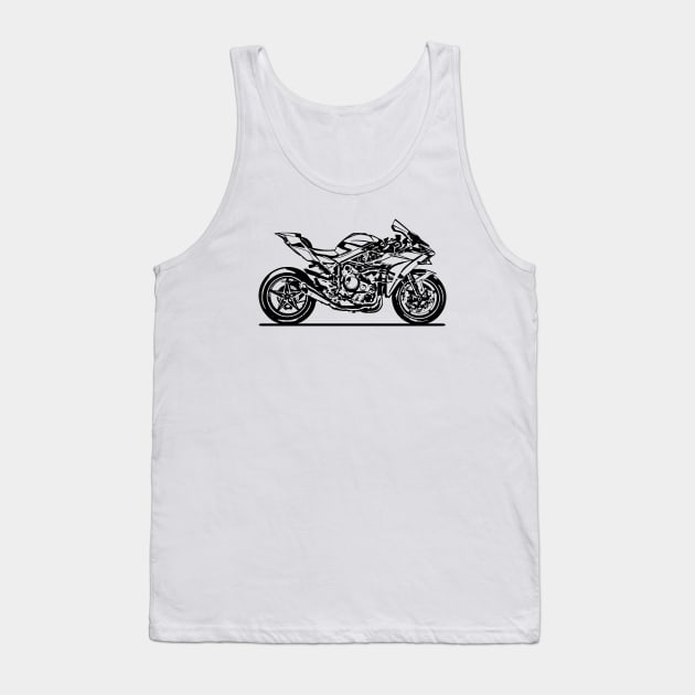 H2R Motorcycle Sketch Art Tank Top by DemangDesign